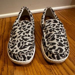 Womens Hey Dude Misty Slip On Casual Shoe - Grey Leopard